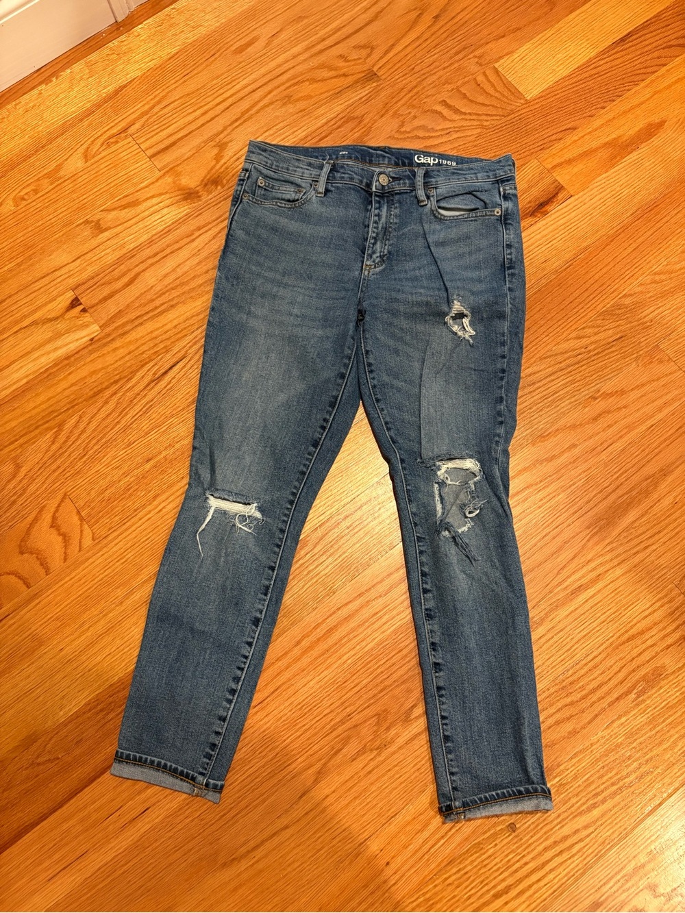 GAP Blue Ripped Skinny Jeans